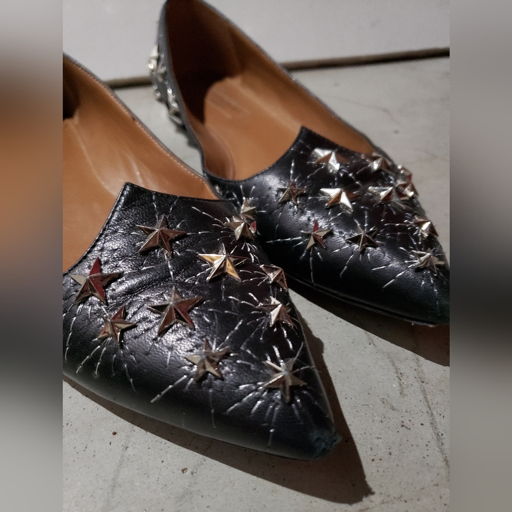 Sold-Aquazzura Black Cosmic Stars Flats